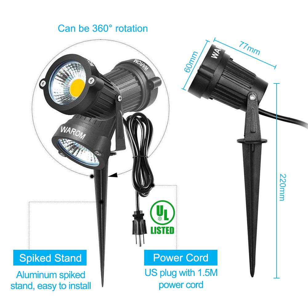 WEYANG landscape outdoor spotlight with IP65 protection for weather resistance