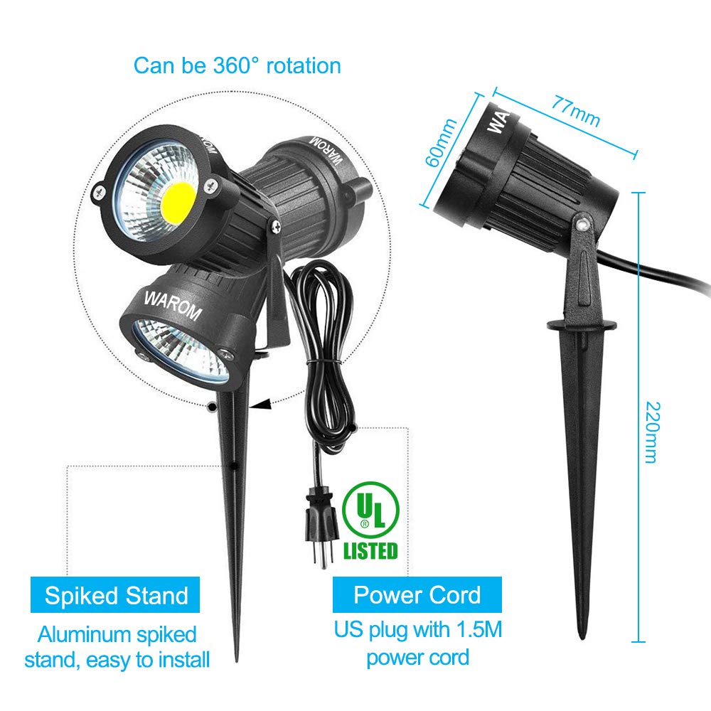 WEYANG LED landscape spotlight outdoor side angle showcases rugged IP65 metal housing