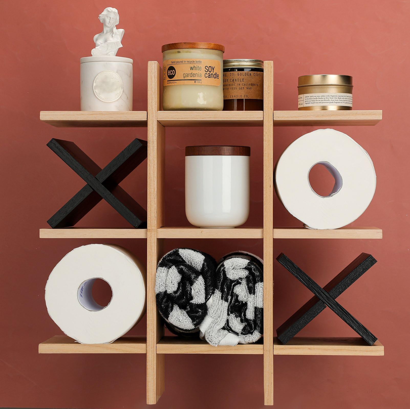 Weysat farmhouse-style toilet tissue holder blends rustic charm with functionality