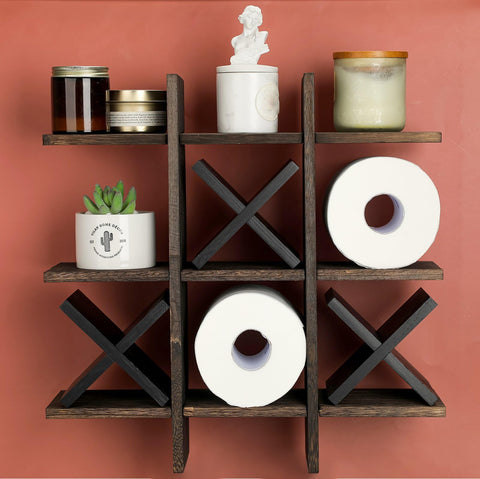Weysat holder in use in bathroom, keeps tissues reachable and organized