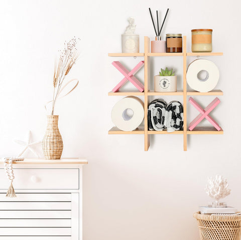 Weysat wood grain design elevates farmhouse bathroom style.