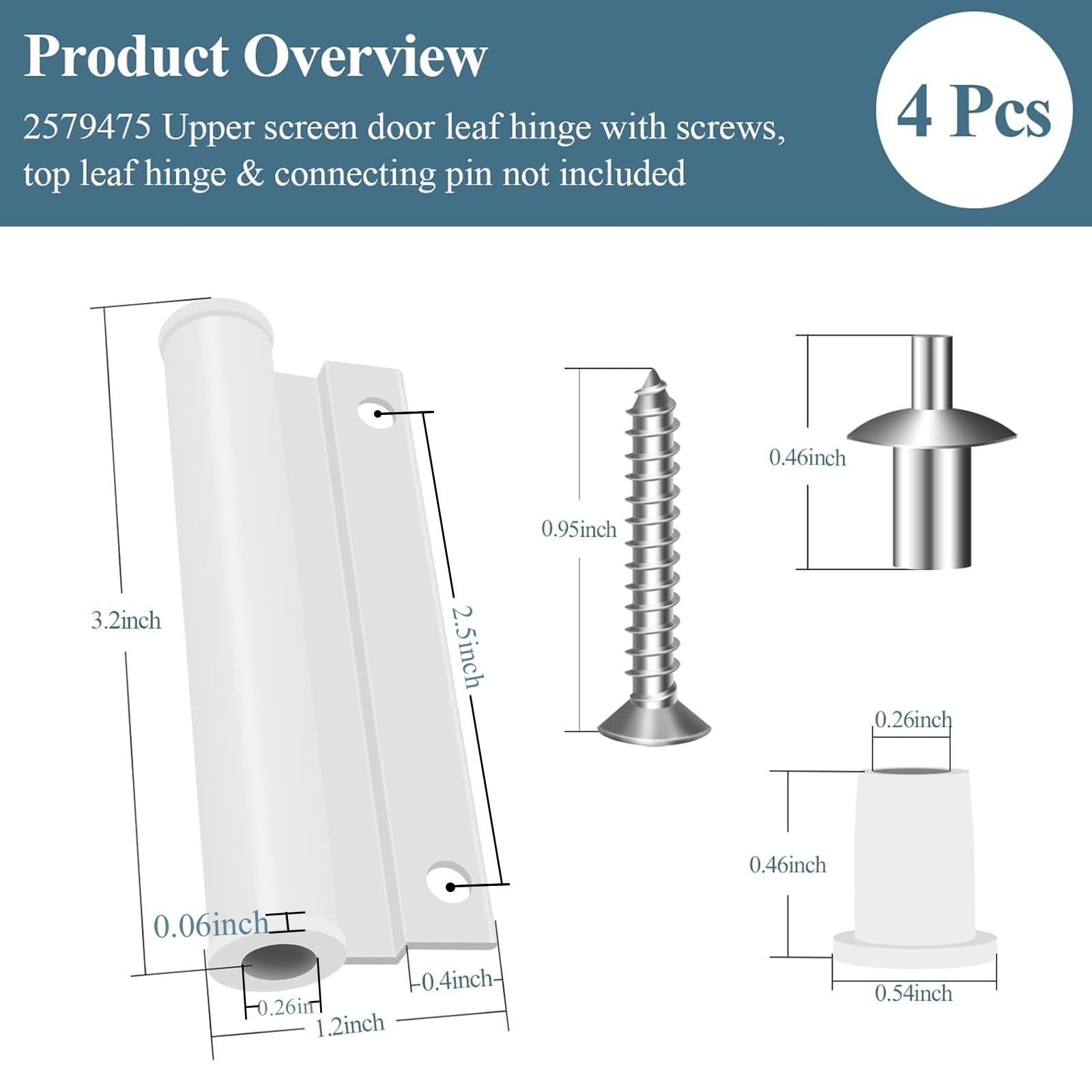 WFCYX Andersen-compatible hinge fits top leaf for smooth operation