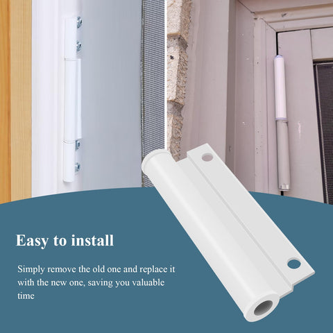 WFCYX white hinge design blends with most screen doors