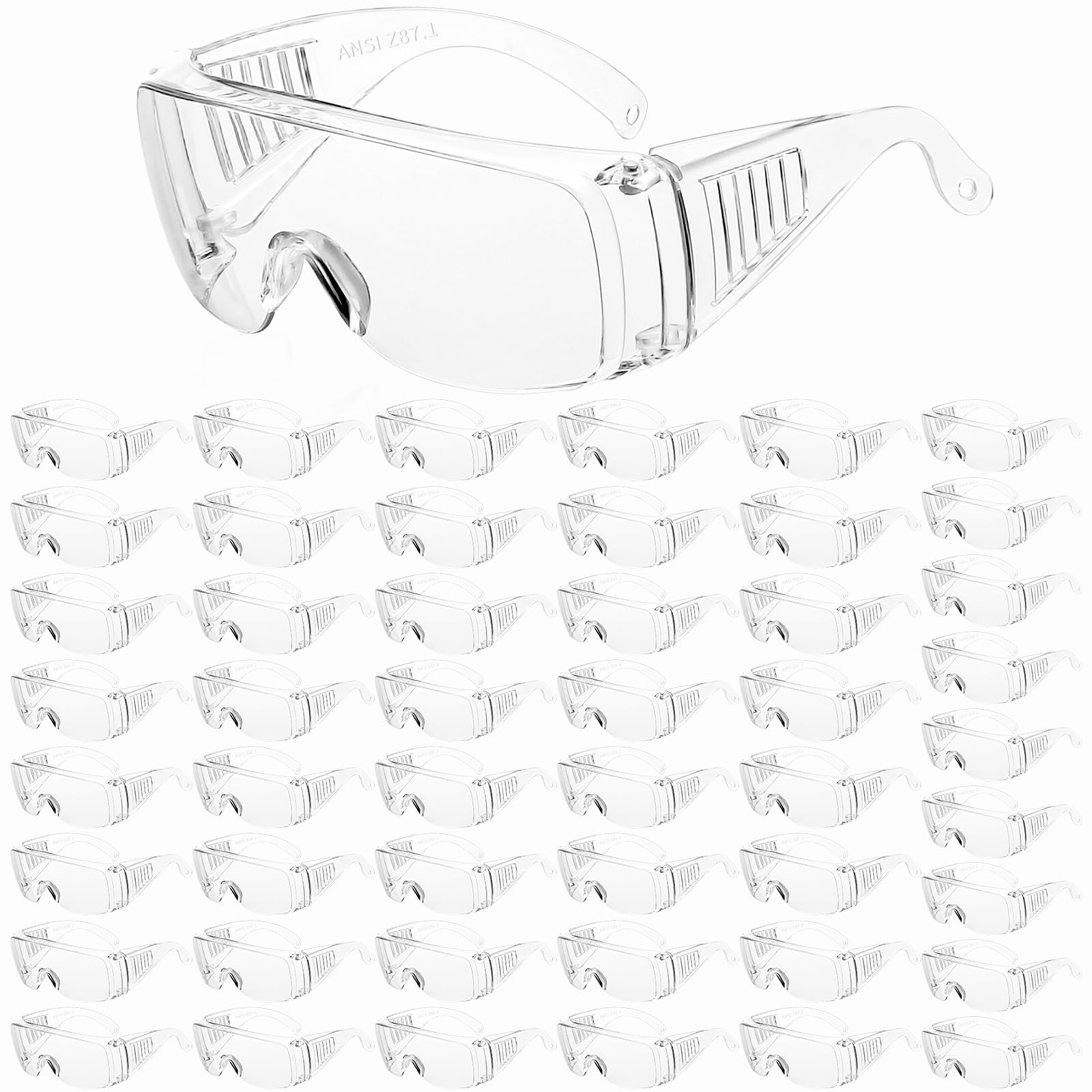 WFEANG clear safety glasses bulk 50 pairs for daily eye protection and sharing