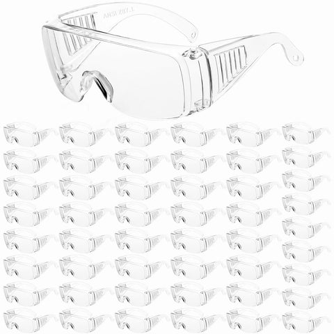 WFEANG clear safety glasses bulk 50 pairs for daily eye protection and sharing