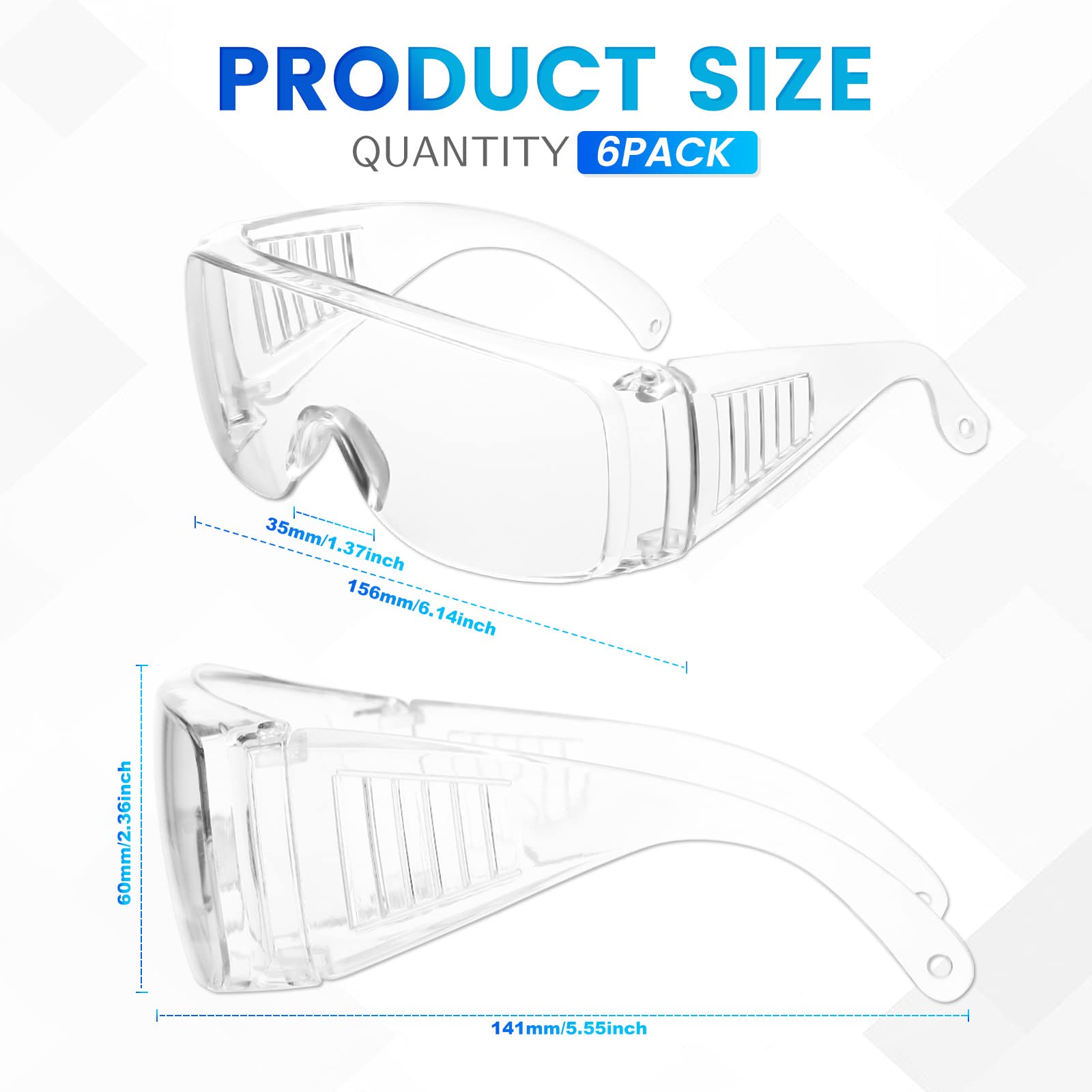 WFEANG versatile safety eyewear for lab, painting, gardening, and more.