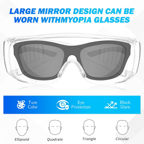 WFEANG over-glasses fit clears view when wearing prescription lenses
