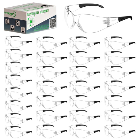 WFEANG safety glasses with clear lenses for everyday visibility and protection.