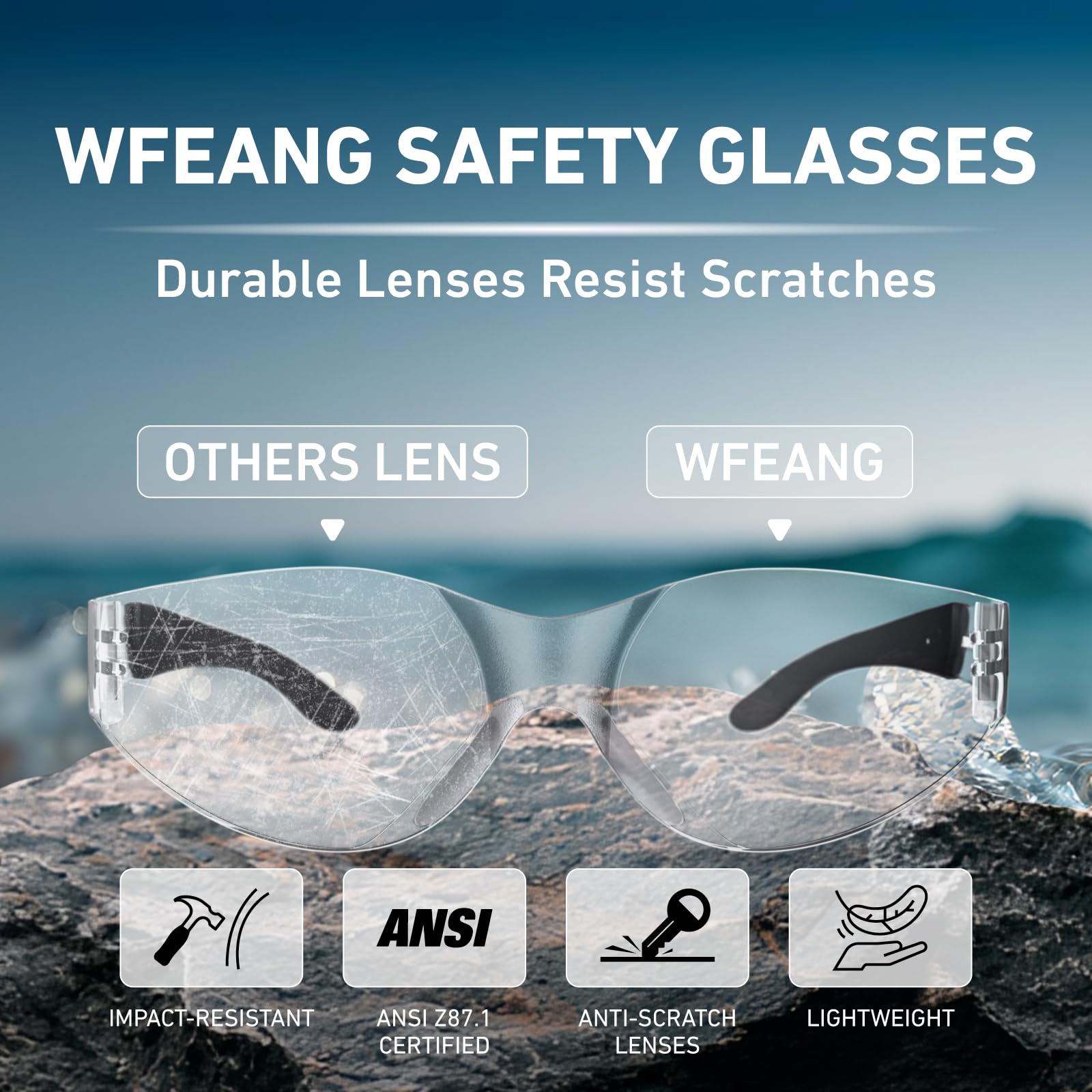 WFEANG ergonomic frame provides a secure, comfortable fit for most faces.