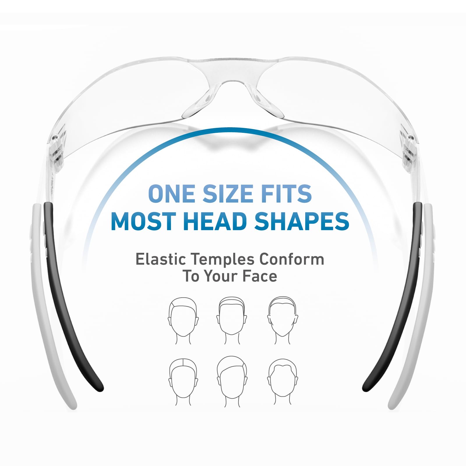 WFEANG rubberized temple tips minimize slipping and ear pressure.