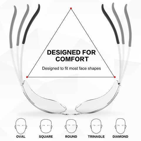 WFEANG safety glasses universal fit for adults and teens