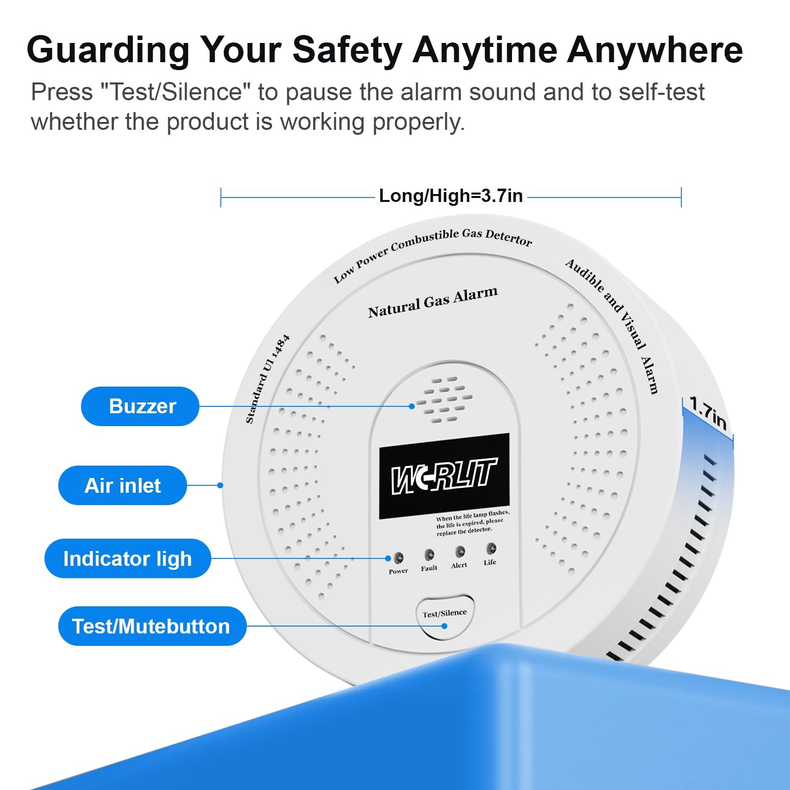 WGRLIT flame-retardant plastic housing is easy to clean and install anywhere.