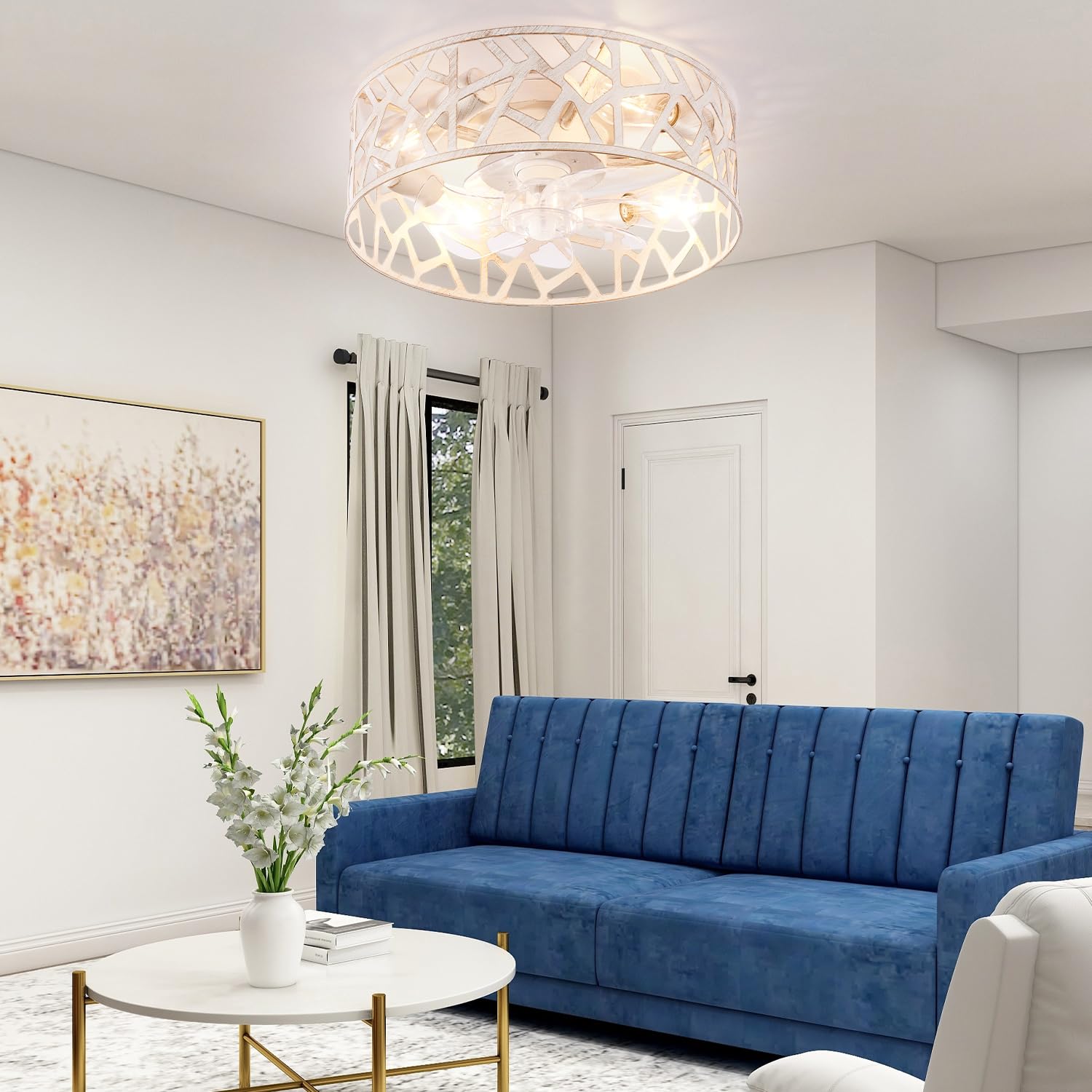 Wheatronic versatile fandelier suitable for kitchens, bedrooms, and living rooms.