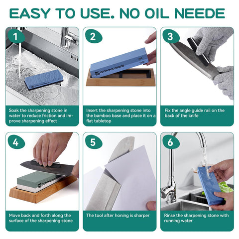 Whetstone Sharpening Stone Set honing guide keeps blades at correct angle