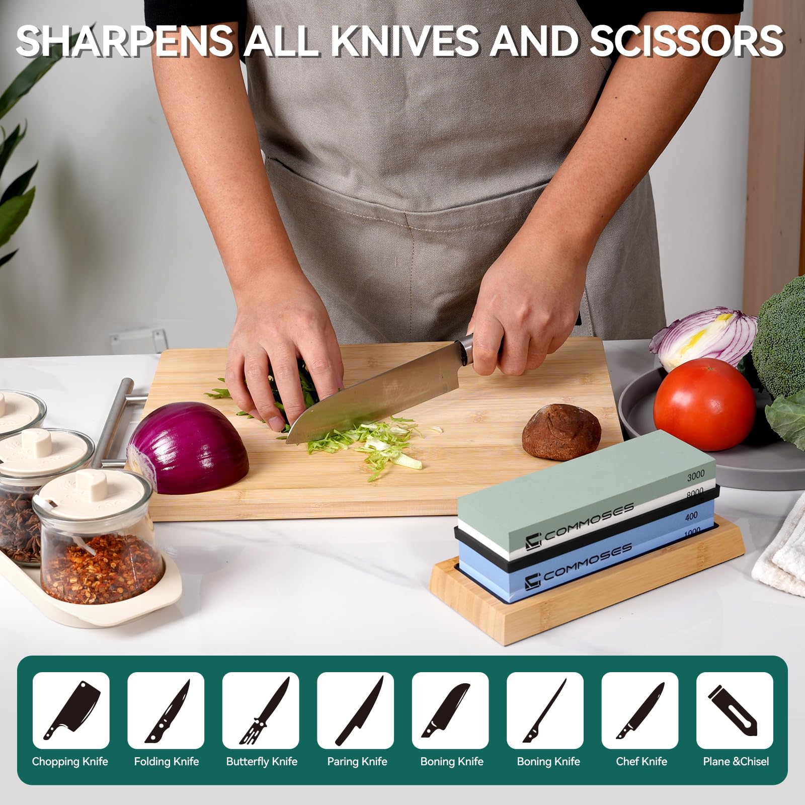 Whetstone Sharpening Stone Set anti-slip pads and gloves for safety