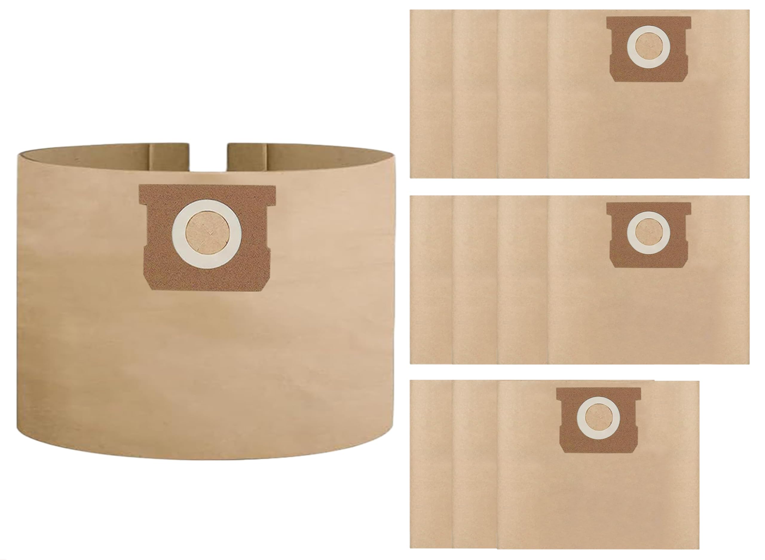 WHI-GN 12-pack shop vac bags for 4-gallon vacuums, ready for use