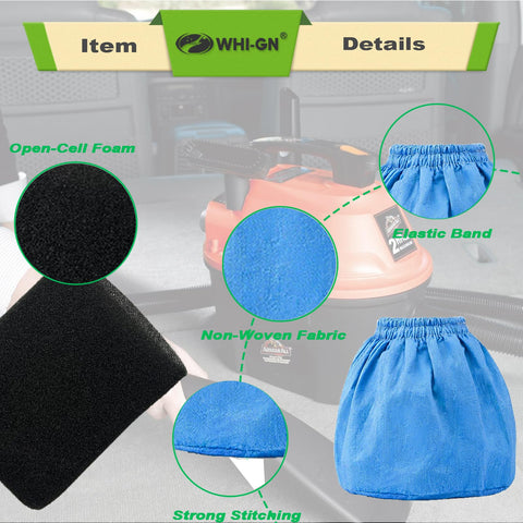 WHI-GN foam-sleeve-filter-absorb-liquids protects the motor from spills.