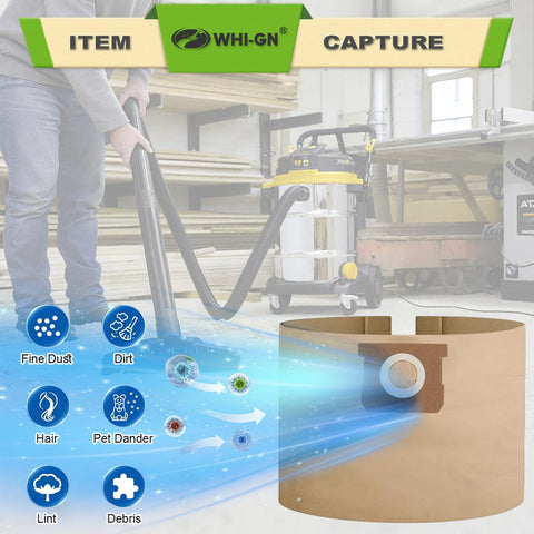 WHI-GN bag compatible with Porter-Cable CX18301-4B for drywall debris