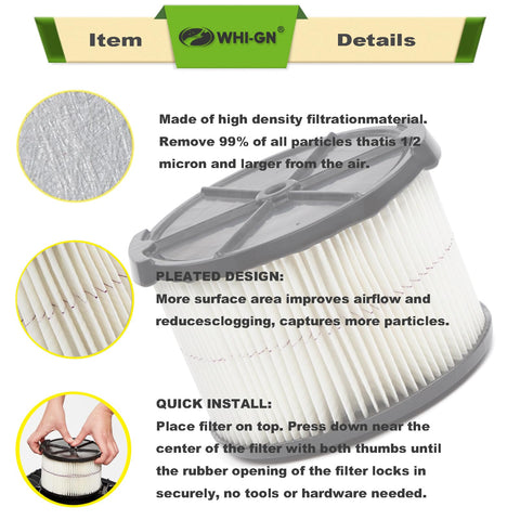 WHI-GN purple stripe pleated filter demonstrates high dust capture