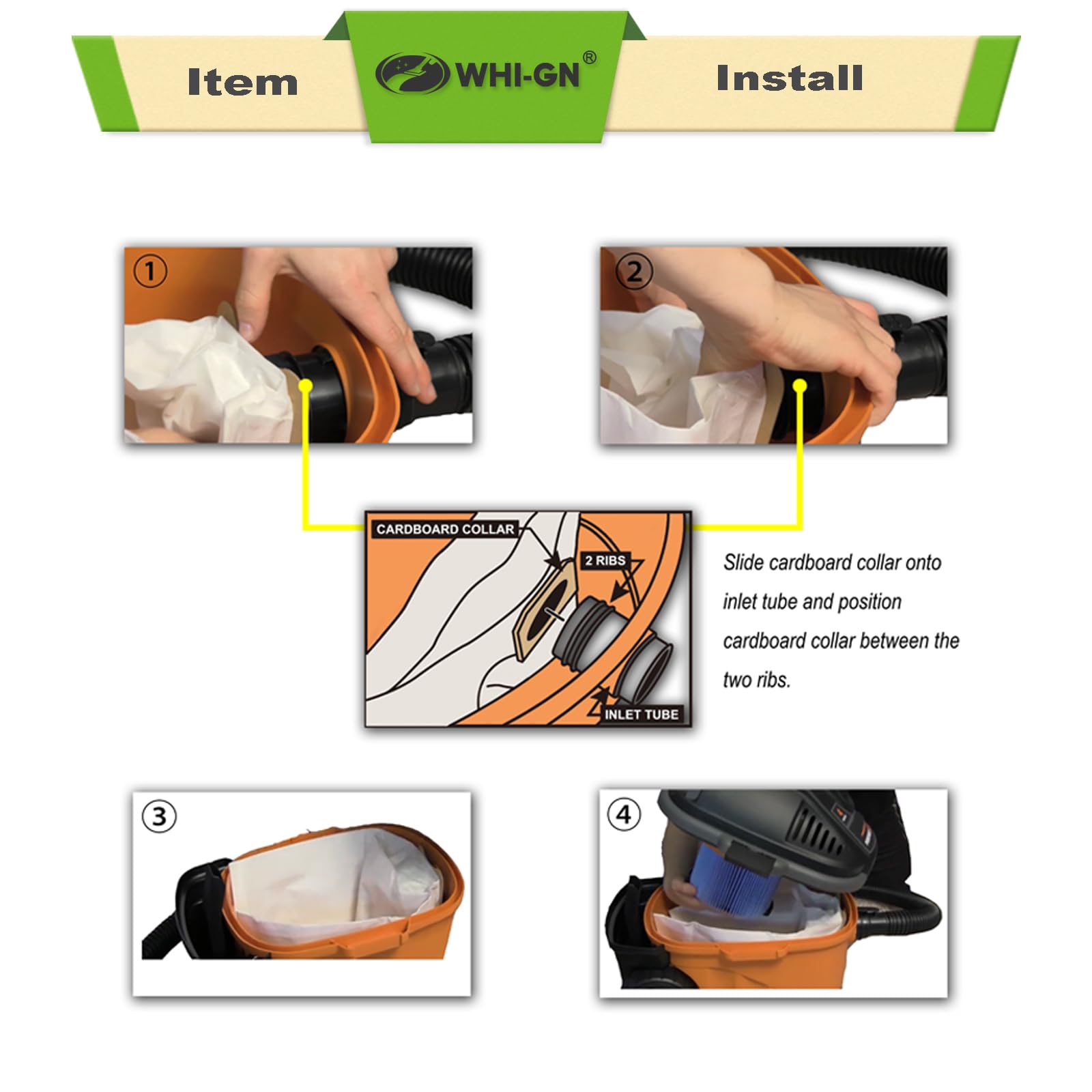 WHI-GN RIDGID compatibility chart confirms wide model support for shop vacs