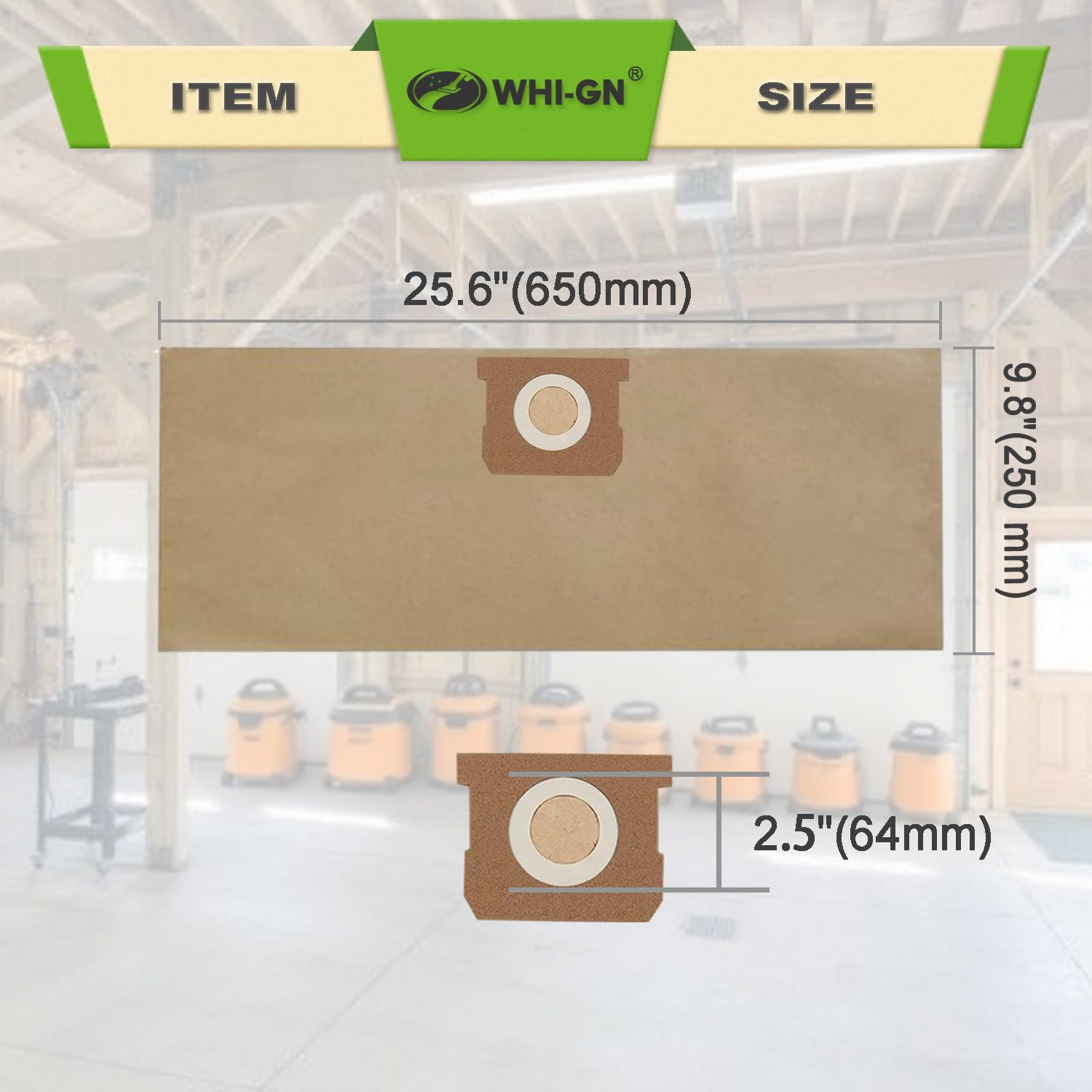WHI-GN bag compatible with Stanley SL18301-3B for quick dust collection