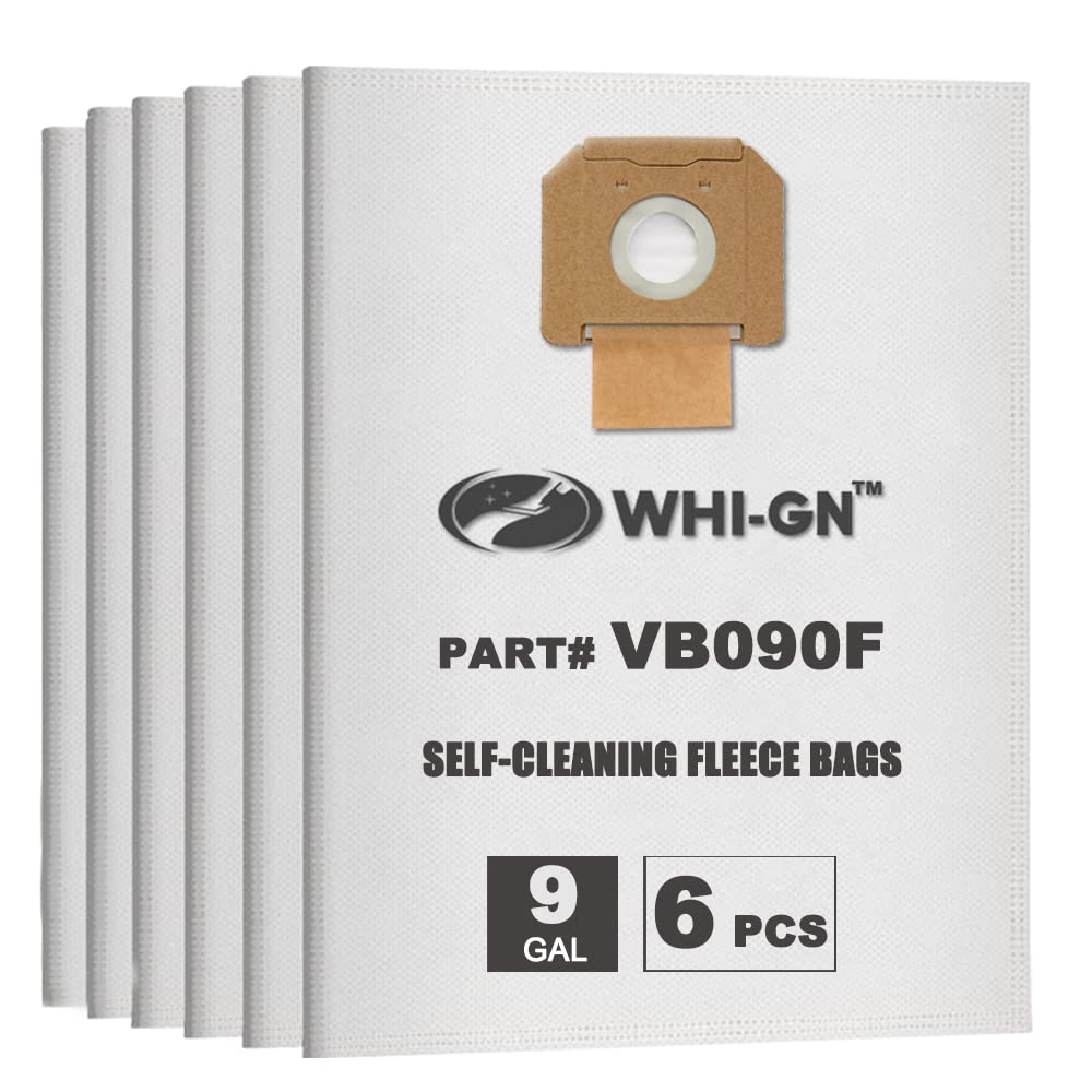 WHI-GN VB090F fleece bags six-pack for BOSCH VAC090 cleaners improve dust collection