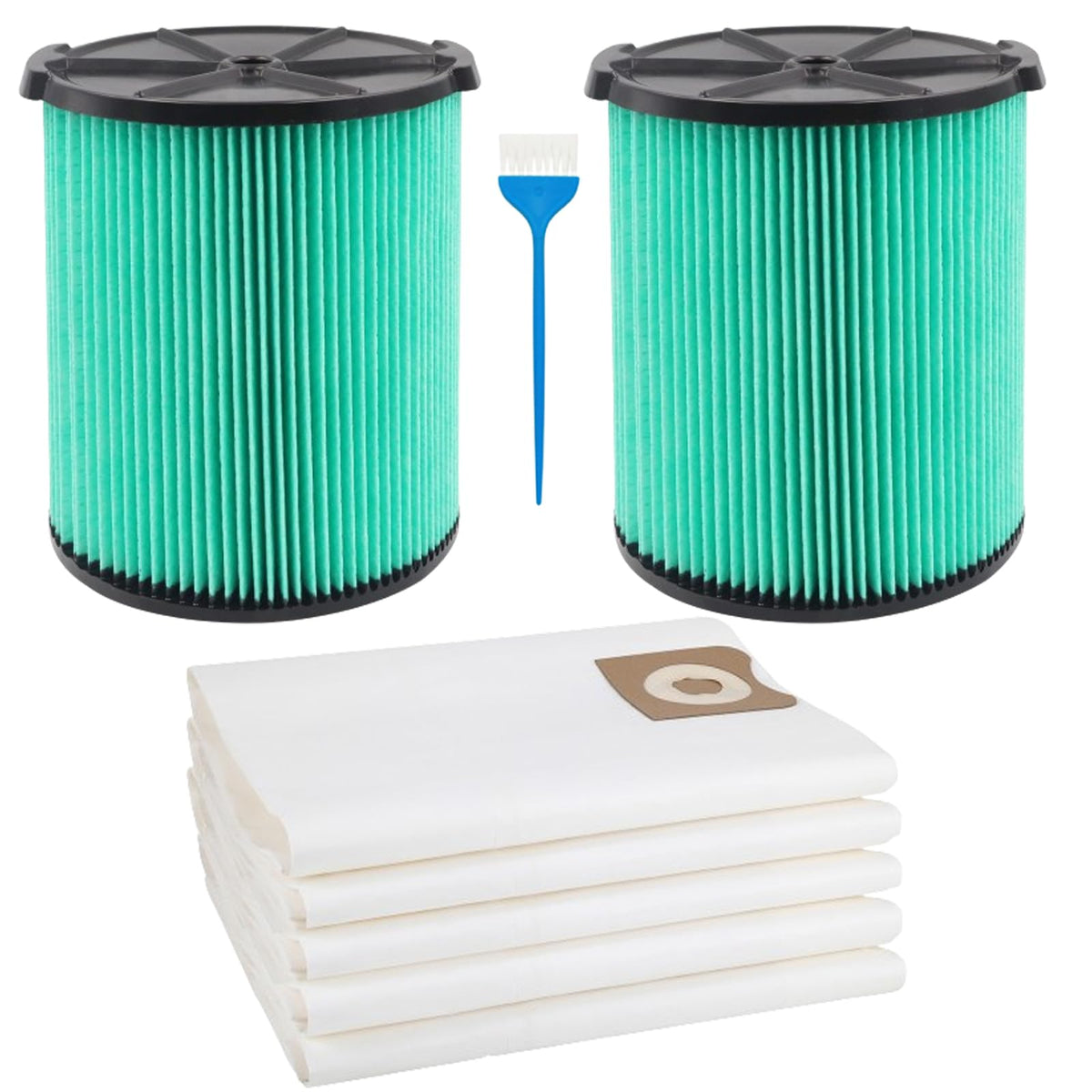 WHI-GN VF6000 cartridge filter for RIDGID vacuums with five-layer HEPA filtration.