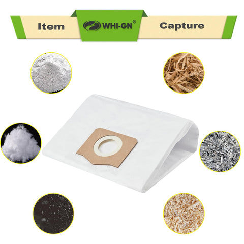 WHI-GN AVG0905 bags compatible with EGO WDV0900, secure fit with rubber seal.