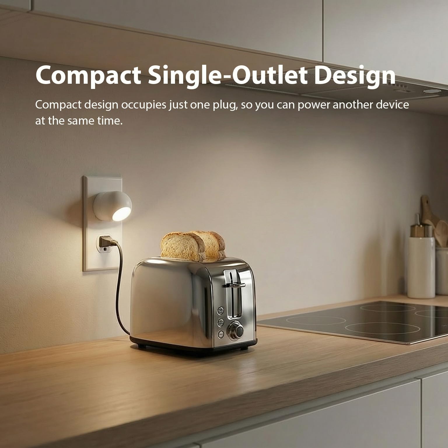 WhilsTec bedside night light helps steps at night without disruption.