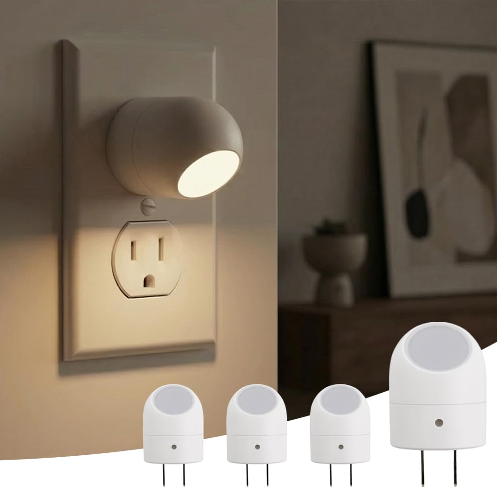 WhilsTec mini LED night light dusk dawn sensor for hands free hallway illumination.