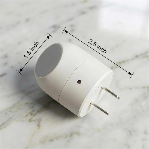 WhilsTec compact modern night light blends with decor and saves space.