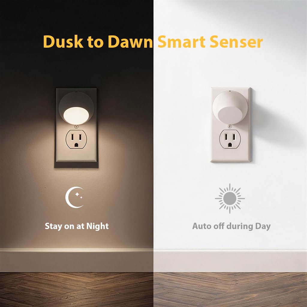 WhilsTec plug in night light wall mount for easy hallway lighting.