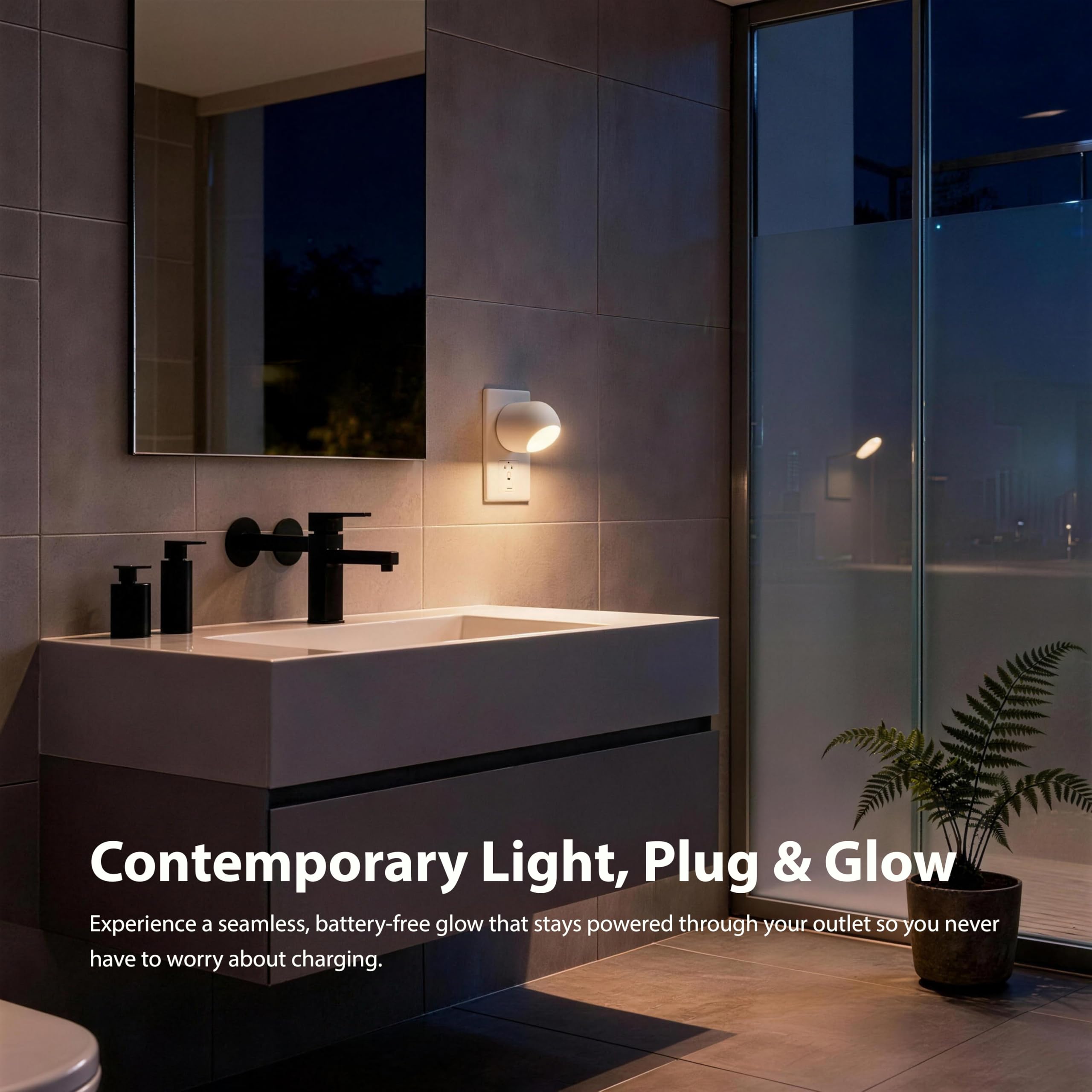 WhilsTec night light delivers soft warm white glow for bedrooms.