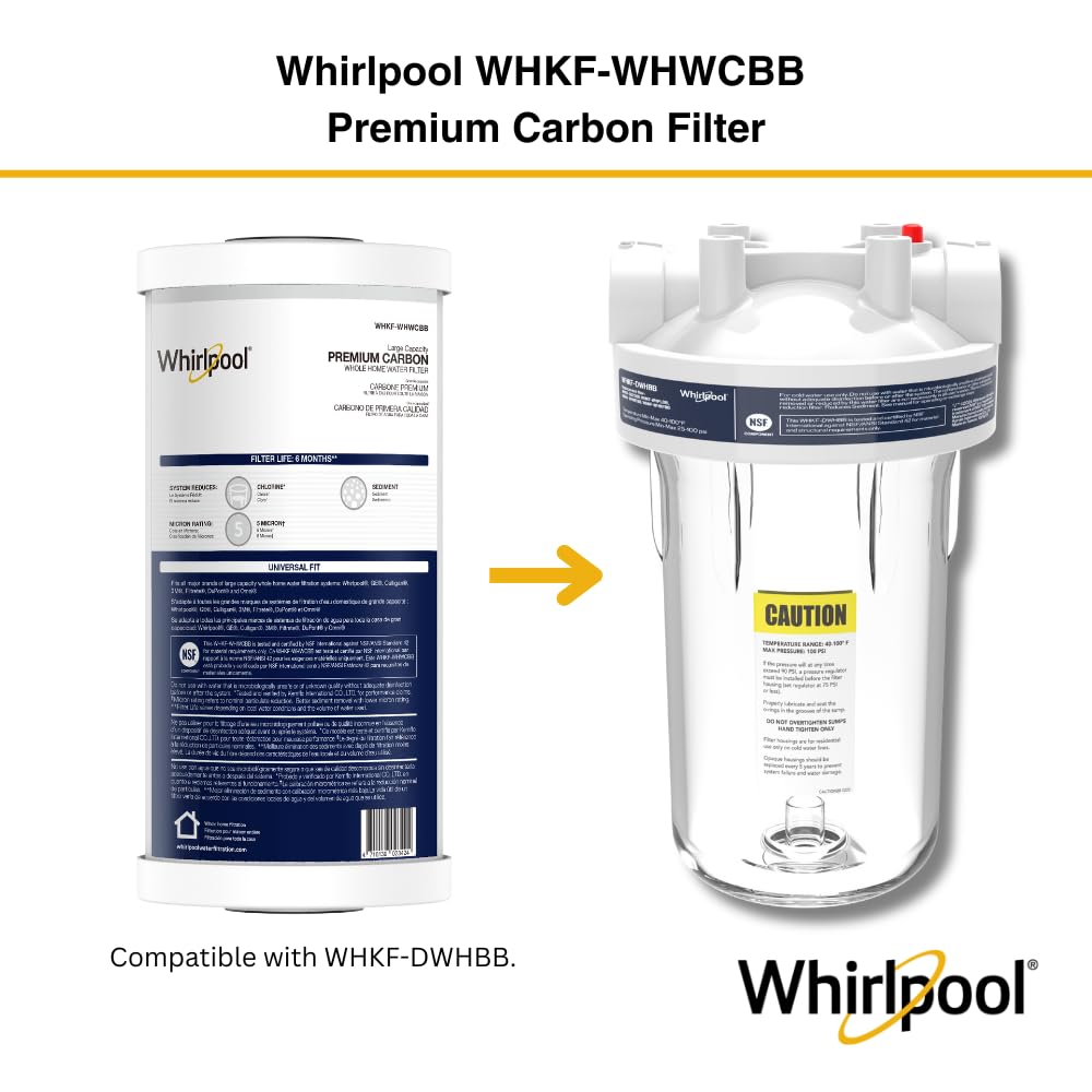 Whirlpool WHKF-WHWCBB carbon filter reducing sediment and taste impact