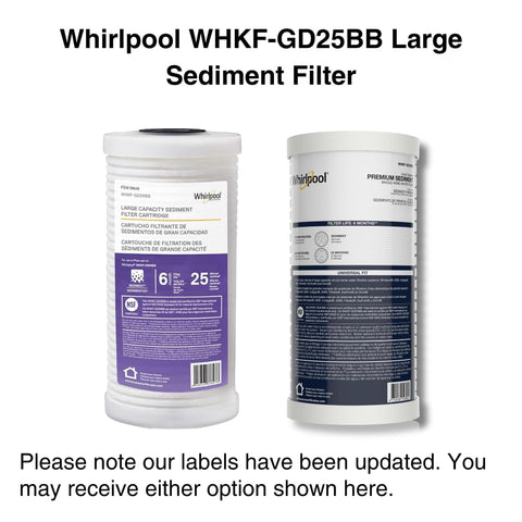 Whirlpool 25-micron filtration scene demonstrates sediment reduction for cleaner in-home water.