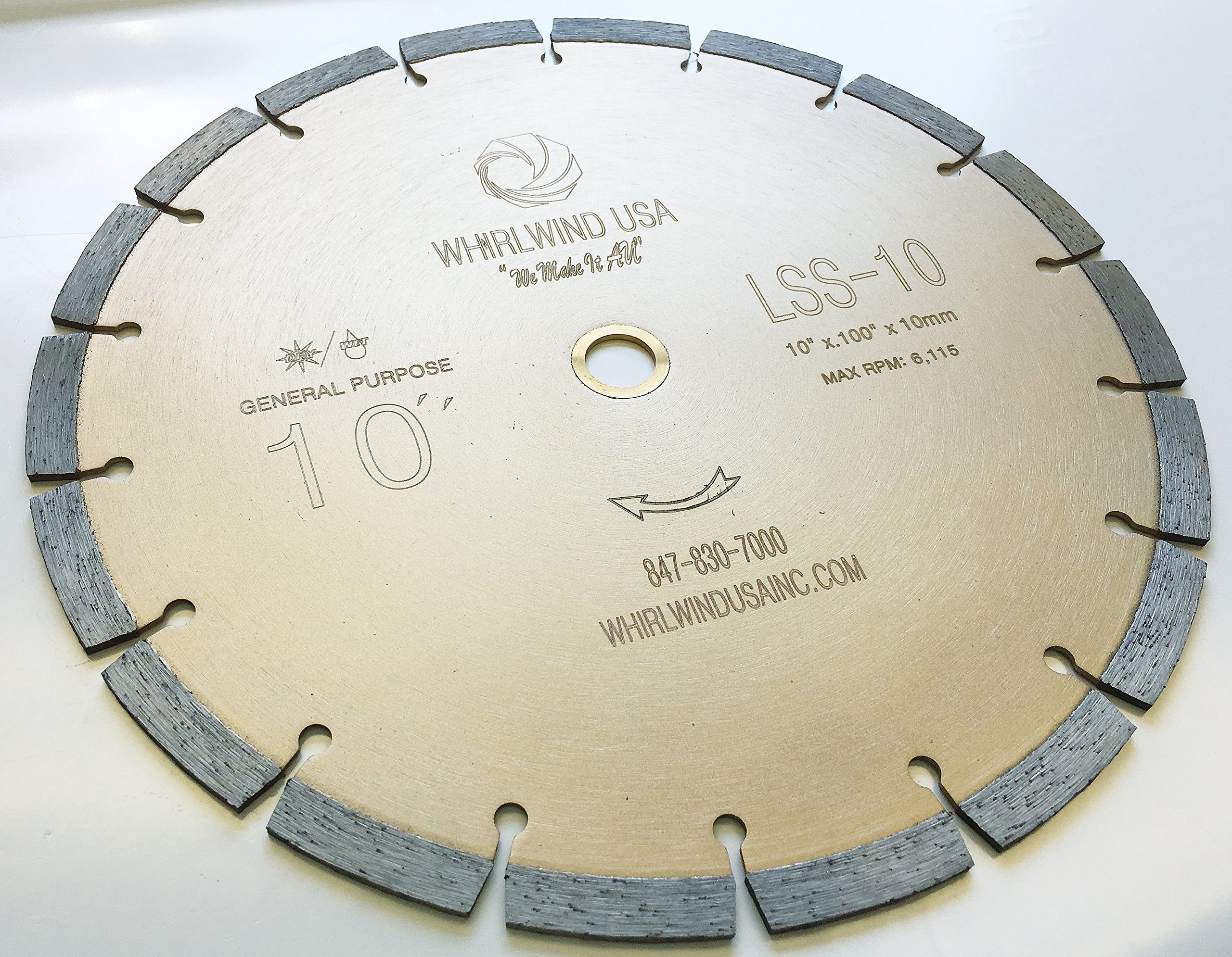 Whirlwind USA LSS 10 diamond blade stone-cutting for durable professional results.