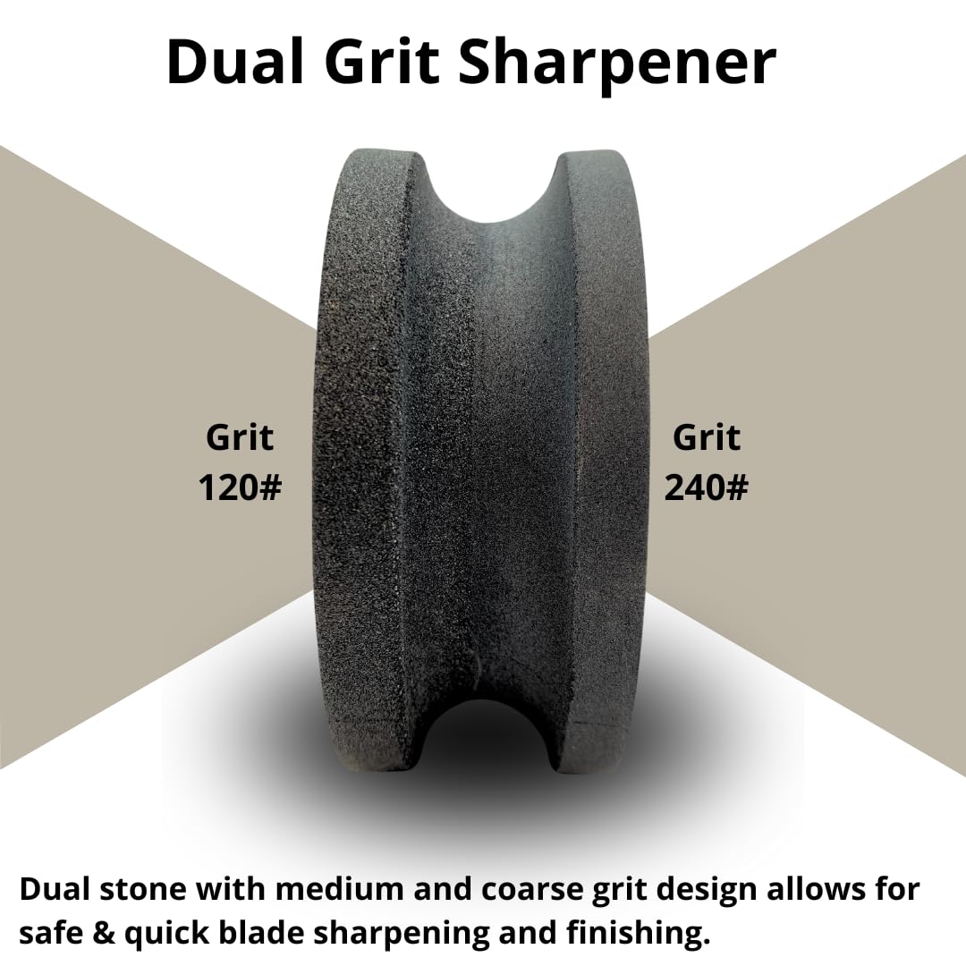 Whitby Abrasives dual grit sharpener, side grip view, ensures secure handling.