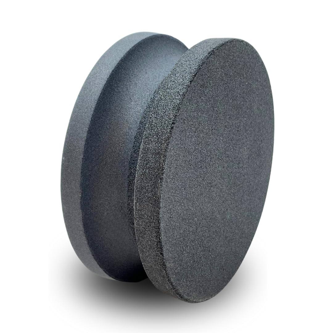 Whitby Abrasives 4in dual grit sharpener, top view, enables quick edge restoration.