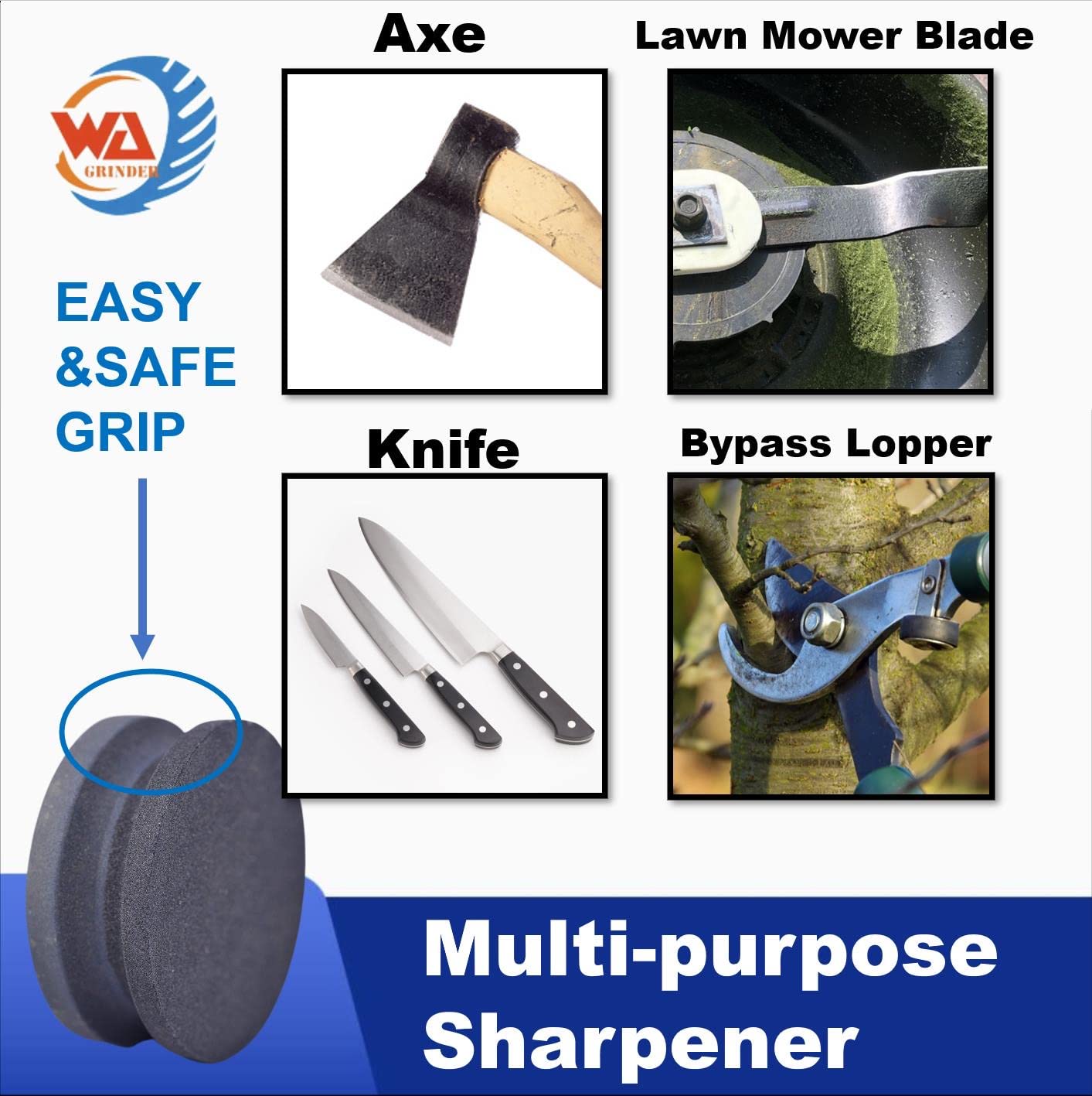 Whitby Abrasives knife and machete sharpener edges, smooth finishing.