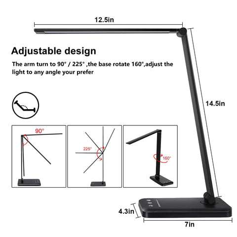 White Crown LED Desk Lamp with five lighting modes for tasks and mood enhancement.