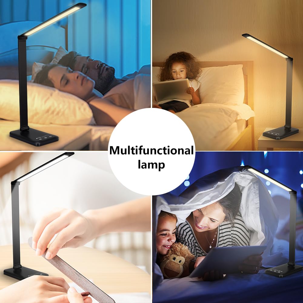 White Crown LED Desk Lamp aluminum body delivers durable and modern aesthetics.
