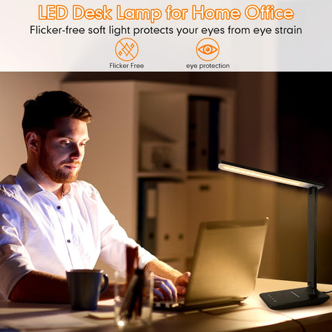 White Crown LED desk lamp dimmable panel for adjustable brightness