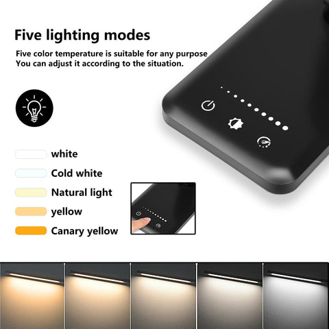 White Crown LED Desk Lamp side view highlights slim profile for a space-saving setup.