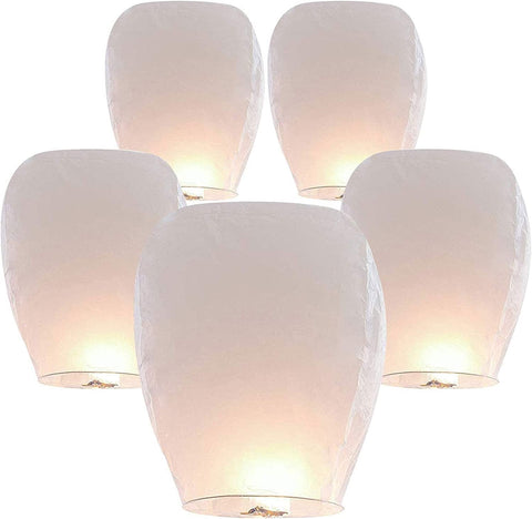 10-pack white paper lanterns for easy, stylish assembly at events.