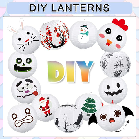 Marker-compatible lanterns to personalize names or messages.