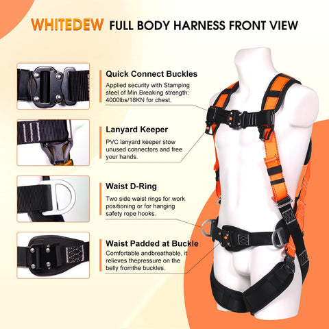 WHITEDEW harness shoulder padded foam reduces chafing during work