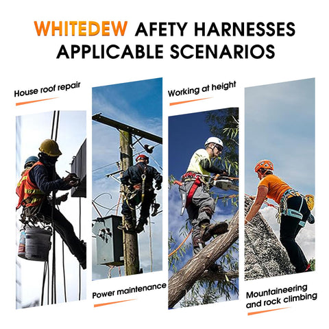 WHITEDEW OSHA ANSI compliant certification badge on harness