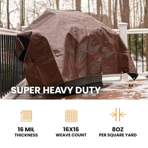 WHITEDUCK tarp reinforced corners indicate extra strength during heavy winds.