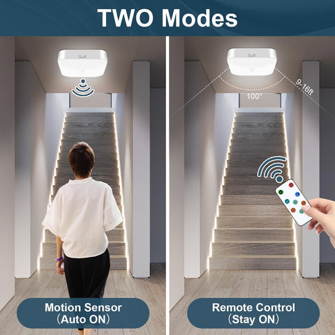 WhitePoplar motion-sensor ceiling light auto-activates in dark spaces