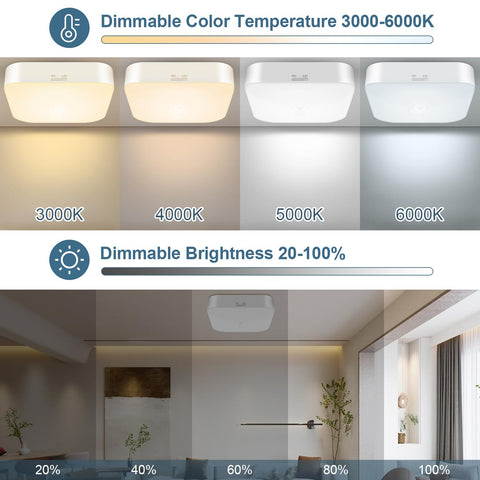 WhitePoplar rechargeable ceiling light powered by built-in battery.